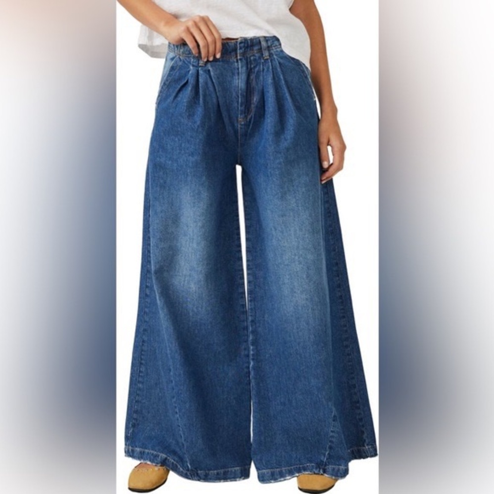 Free People Equinox Denim Trousers